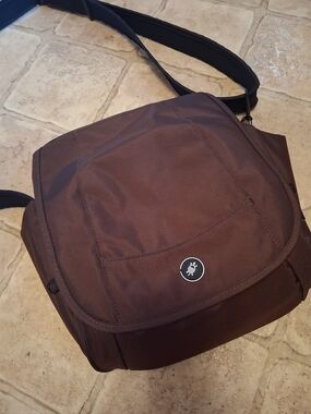Pacsafe Brown Crossbody Laptop Shoulder Bag